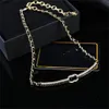 Lettre C Femme Colliers de pendentif Cclies Gold Chokers Collier Luxury Designer Jewelry Women C Logo Retro Retro Pull Chain 7948