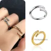 Bands bagues Love Anneaux pour femmes Diamond Ring Designer Ring Dinger Nail Bijoux Fashion Classic Titanium Steel Band Gold Silver Rose Color Taille 5-10