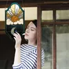 Figurines décoratives Catcher solaire taché en acrylique et au panneau de suspension de lune pour la maison de fenêtre de patio de jardin de printemps