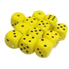 Party Favor 50 PCS Yellow Wood Dice Set Board Pastime 16mm Hobby Pinata Toy Home Game Favors Supplies Present Bag Gag Prize Carnival
