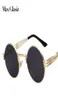 Homens da marca de homens copos redondos de sol vintage 2017 Novo espelho de metal de ouro prateado Pequenos óculos de sol redondos mulheres baratas de alta qualidade uv4002667566