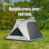 Tende e rifugi domestici a caldo che vendono Oxford Camping Double Alluminio Aley Pole impermeabile Famiglia solare Famiglia Tentq240511