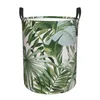 Sacs à linge Panier de pliage Palle Banana Leaf Tropical Round Storage Rangement Grand Hamper Organisateur de seau de jouets à vêtements pliables