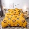 Bettwäsche Sets Klaroom niedliche Cartoon -Bettwäsche Orange Bettdecke Abdeckung DL44# Bettwäsche und einfache Kissenbezugblätter