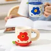 Tasses tasses Ins Wind Belt Cover Gift Coffee Couple Creative Water Céramique