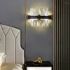 Wall Lamp Luxury Bedroom Stainless Steel Crystal Lights Bedside Living Room Hallway Corridor Stair Indoor Decor Lighting