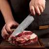 Damas Chef Couteau 8 pouces Couteau de cuisine Ultra Sharp Cuisinage Couteau de cuisson Damas Couteau en acier japonais Hand Forgé Forgée Couteau antiadhésif
