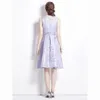 デザイナーの女性のドレスピンクの格子縞のノースリーブスリムフィットの文学的なソーシャルストリートヒップホップショートスリーブの女子乗組員のネックドレス女性ドレス