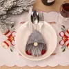 Fork Swedish Tableware Santa Knife Gnome Cutlery Holder Sierware Bag Christmas Party Table Dinner Decor Fy3955 T1011