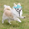 Hundkläder baseballmössa med öronhål för liten rund randen prinsessa visir hatt solskydd mesh porös