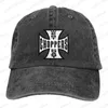 Berets Coast Iron Cross Choppers Mode Unisex Baumwoll Baseball Cap Classic Adultable Denim Hut