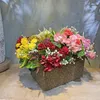 Dekorative Blumen Karnationssimulation Bouquet Blumen Vase Dekoration Wohnzimmer Tisch Muttertag Hochzeit gefälscht