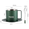 Tasses de style American Style tasse de café Double mur 304 Espeux Anti-Scald Isulatumer en acier inoxydable avec cuillère et tasse de soucoupe