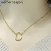 Tiffanncy High End Jewelry Colars for Womens Lock New V Gold Gold Pequeno colar em forma de U Pingente Chain Chain 1: 1 com logotipo e caixa real
