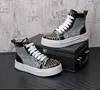 Designer Rivets Glitter Rock Punk Party Chaussures Men Silver Sweaker Business Fashion Casual Confortable Breatte Clubs Clubs Chaussures Low Top Skateboard Daily