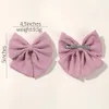 Hårtillbehör 1 4,5-tums Grosgrain Ribbon Hårklämma Lämpligt för baby- och tjejklipp Utsökta Bow Childrens Headwear-tillbehör D240513