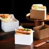 Emballage petit déjeuner kraft sable épais emballage de toast toast hamburger grasse preuve de papier plateau en papier cadeau vieillissement