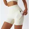 Shorts actifs Yoga Femmes Gym Vêtements d'entraînement avec recyclage de poche Portez un motard haute taille en cours d'exécution