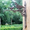 Estatuetas decorativas para a mãe europeia Mãe e Baby Birds On Branch Design Ferro Ferro fundido Decoração de jardim de parede Plantador de vaso de flores montado na parede