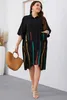 Plus size Dresses Plus Size Irregular Women T-Shirt Dress Turn-Down Collar Front Button Female Robe with Side Pocket Summer Short Slves Gown Y240510