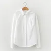 Chemises à chemises à rayures Oxford Femmes Blanc Blanc Blue Stripes bleues Tops Femme Vêtements Bureau Usure pour professionnel