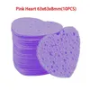 Cleaning 1/6/10/20 pieces of makeup removal facial sponge heart-shaped cellulose sponge facial cleansing sponge cosmetic puff d240510