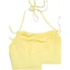 Vestidos informales básicos de alta calidad Rata de playa Ligera Mini Vestido Chiffones Chiffon 2022 Partido de verano Amarillo para mujeres DHHHLZ