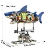 Mecha Serisi Köpekbalığı Kiti Robot Yapı Taşları Mech Action Figür Deniz Hayvan Teknik Model Tuğlalar Doğum Günü Hediyeleri Yetişkin için Oyuncaklar 240506