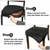 Couvre de chaise 4pcs Stretch Elastic Dining Soupt Protector Universal Autovable Washable Cushion Coussin