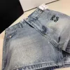 ショートパンツ女性服夏デニムショーツ女性新しい重工業ホットロールダイヤモンドポケット刺繍lo weastスリムデニムショーツS-l