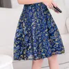 Vestidos de festa vermelhos 2024 Robe Vinho Femme Manga curta verão Casual Printing Dress Floral Dress Chiffon Plus Tamanho Vestidos Mujer FYY540