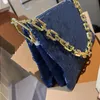 Blue Denim Jacquard Cross Body Shoulder Bags Designer Tryckt denim Cross Body Coussin PM MM Designer Handbag Vxacx