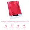 Bolsas de almacenamiento 10 piezas de burbujas holográficas Bubble Mailer Red Metalic Postal Wedding Gift Packaging Sobres acolchados