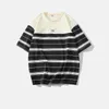 Magliette da uomo Summer rotonda a maniche corte t-shirt mantine uomo a strisce a strisce a strisce patchwork pullover casual sciolte y2k