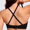Bras Deep V Neck Sports For Women Strap Padded Bra Sexy Wireless Yoga Female Solid Color Non