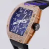 RM Mekanisk handledsur RM005 Inlagd med T Square Diamond Rose Gold Automatic Machinery Swiss Chronograph