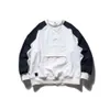 Senbo Clothing 2024 Spring Japanese New Color Block Shoulder Raglan Retro Letter Casual Hoodie - Wy1217