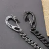 Waist Chain Belts Fongten 60cm Keychain Wallet with Rock Punk Cuban Pants Dragon Buckle Stainless Steel Hip Hop Jewelry Mens Keyring Q240511