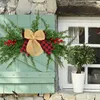 Fleurs décoratives Porte de Noël Porte des linteaus Fenêtres et arches Simulate le décor de Noël suspendu de pin vert suspendu