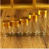 100UNS 5 ml 6 ml 7 ml 10 ml 14 ml szklane butelki z aluminiowymi złotymi zakręcami Pusta olejki eteryczne Wedding Gift FPUVU