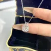 S925 Silver Tiffanyjewelry Heart Pendants Mo Sangshi Temperament Square Diamond Pendant Collar Chain Halsband Tiktok Live