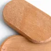 18cm bandeja de madera mini sólida oval de madera pequeña madera entera de madera de madera de madera de madera de fruta de la cena de la vajilla 1113 en s en s