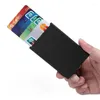 Förvaringspåsar Automatisk aluminium ID Cash Card Holder Men Business Blocking Wallet Protector Case Pocket Purse