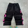 Verloren zonden losse modepaar rechte broek mannen vrouwen schuimen geborduurde trainingsbroek American Street Style Hipster Casual Pants 240513