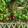Metal Art Cute Wall Sculpture Indoor and Outdoor Ladybug Hanging Garden Backyard Porch Home Yard Lawn Fence Decoration Red 3-piece Set