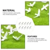 Decoratieve bloemen 10 PCS Little White Pigeon Model Artificial Simulation Desktop Ornament House Decor Resin Craft Simulated Mini