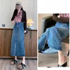 Skirts Denim Skirt Simple Retro Blue Long A-line Women's Fashion Breathable Comfortable Women Clothing