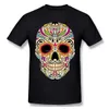 T-shirts voor heren Mexicaanse suiker schedel grappige t-shirt Mexicaanse kleur schedel uniek ontwerp t-shirt mannen katoen tops ts harajuku strtwear t240510