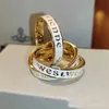 Бренд Westwoods Saturn Ring Three Ring Emamel Женская регулируемая лак в Интернет -стиль гвоздь