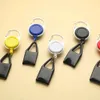 Kleurrijke rubberen kast premium plastic schede riem clip tot broek intrekbare haspel metalen sleutelhanger lichtere houder fy4422 528